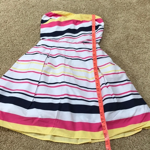 LILLY PULITZER Size 2 white multi striped strapless dress - Picture 8 of 8